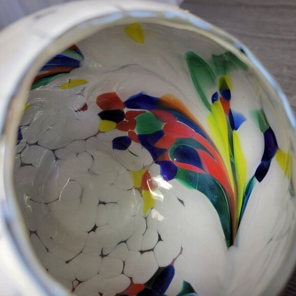 Art Glass Rose Bowl Mouth Blown In Poland Centerpiece Tea Light Candle Holder - Picture 13 of 14